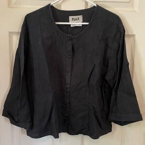 Flax Women's Charcoal Button-Down Shirt